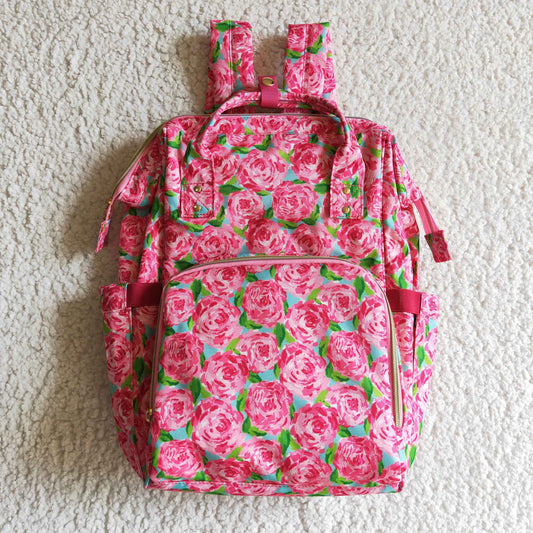 BA0026 Pink Flower  Diaper Bag