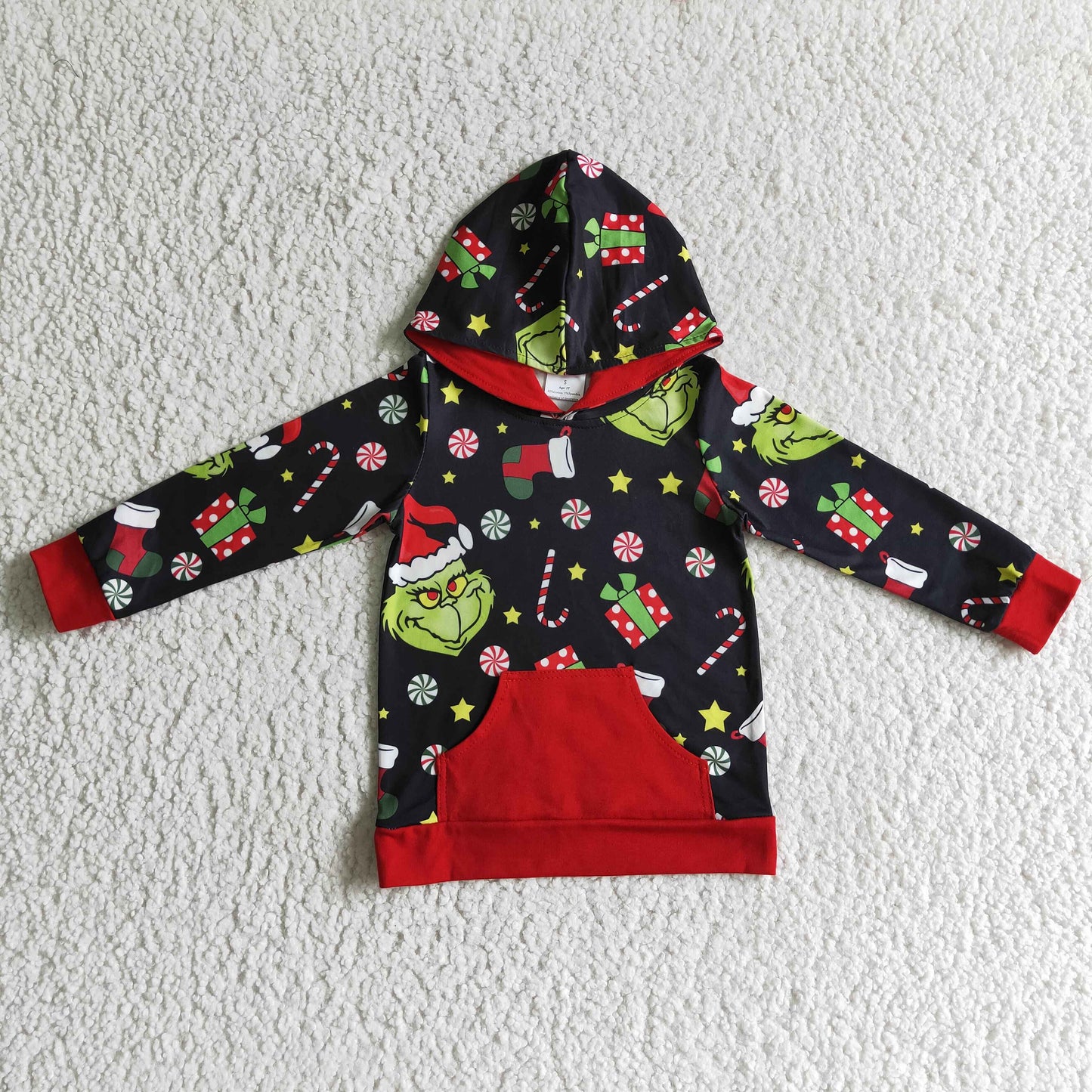 BT0069 Christmas Green Boys Hoodie Top