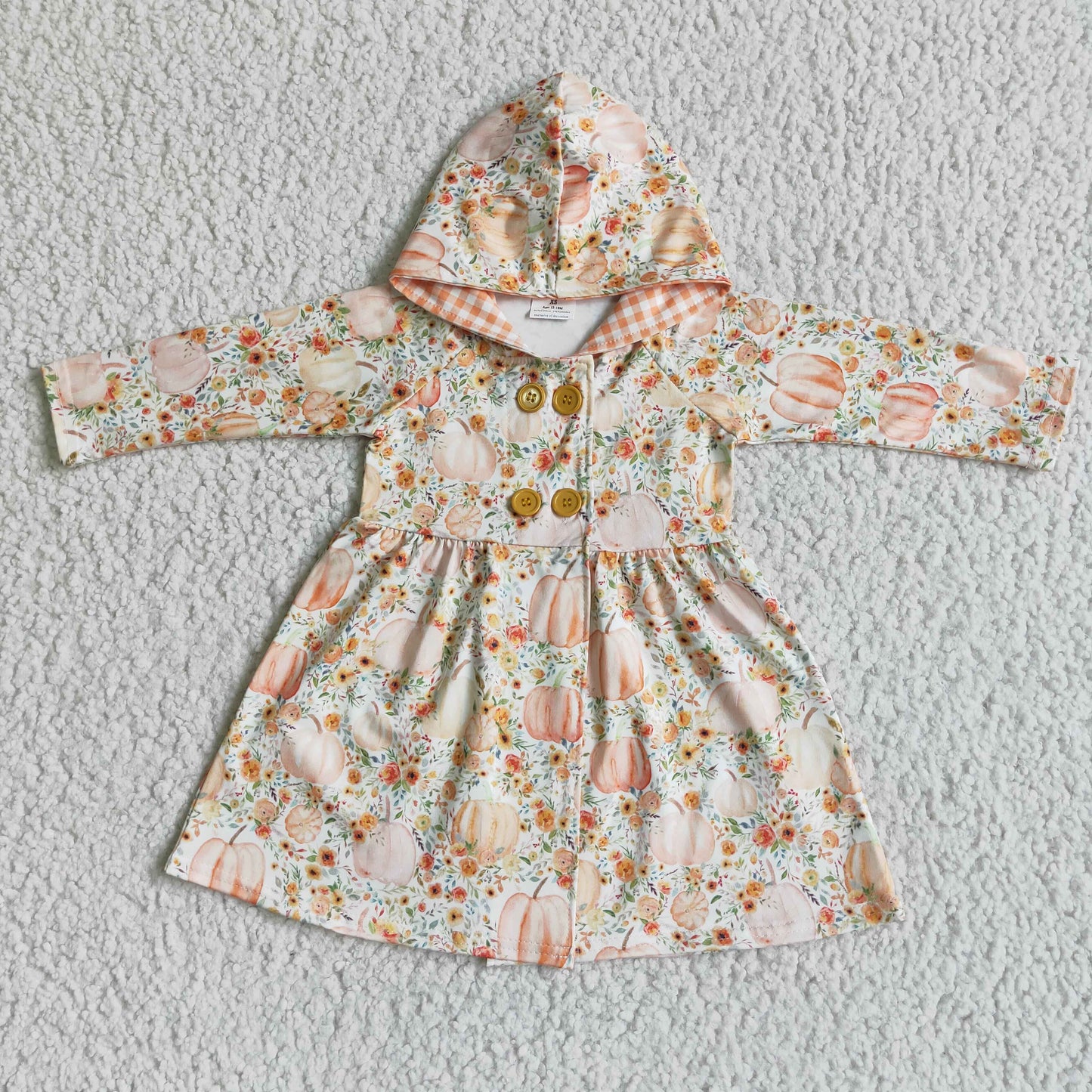 GT0008 Fall Pumpkin Hoodie Dress