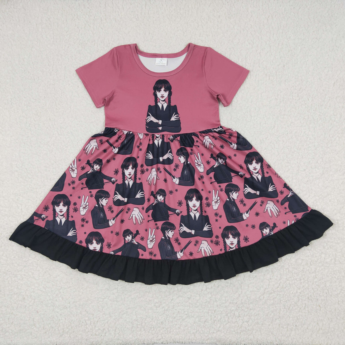 GSD0288 Short Sleeve Movie Wed Baby Girls Twirl Dress