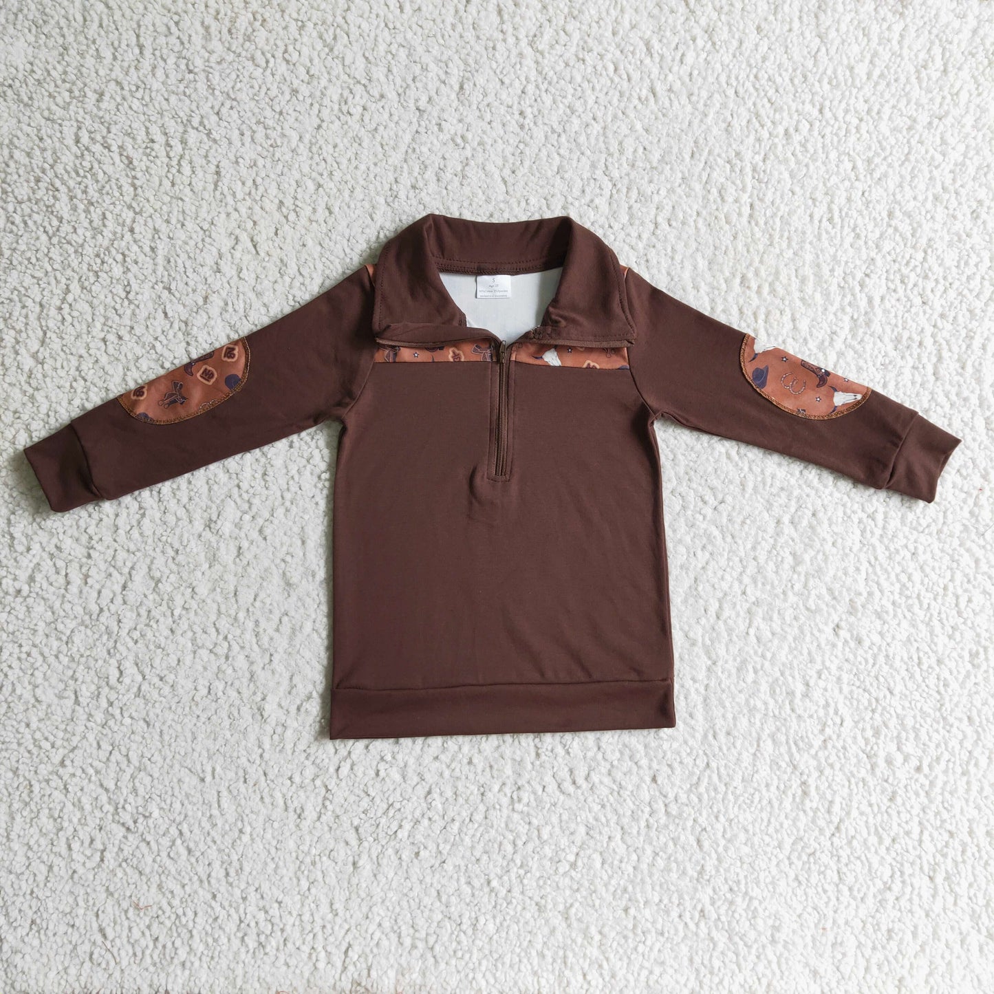 BT0111 Western Cow Boot Brown Boys Pullover