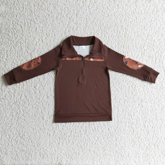 BT0111 Western Cow Boot Brown Boys Pullover