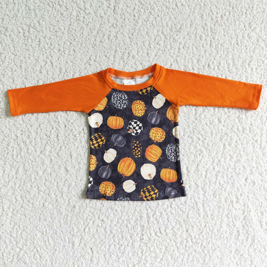 BT0024 Fall Long Sleeve Pumpkin Boys Top