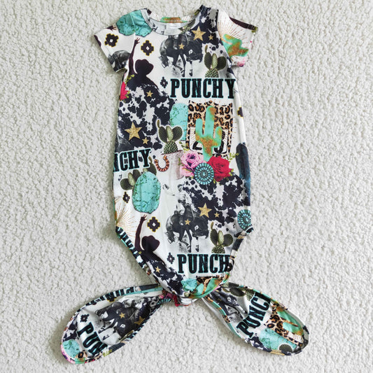 NB0008 Punchy Western Baby Gown Newborn
