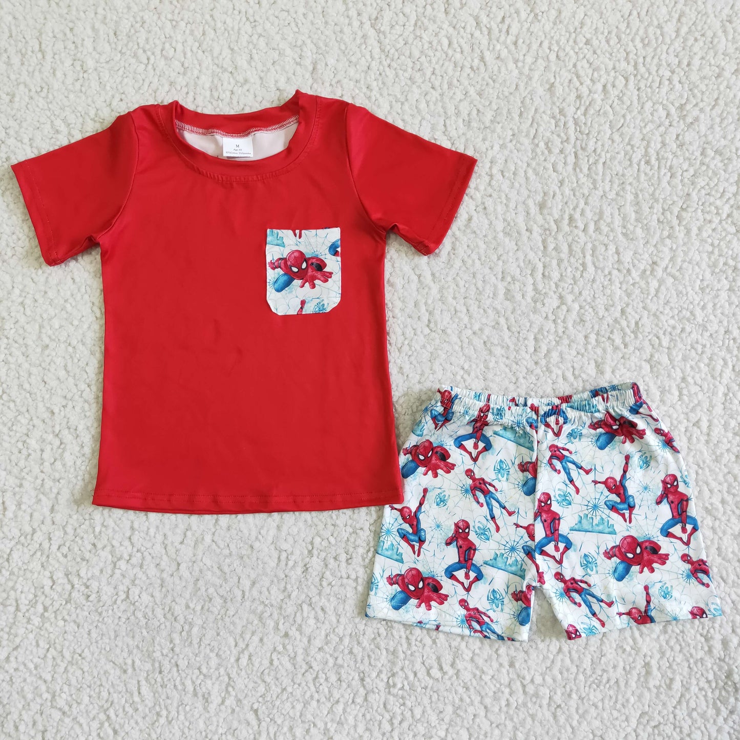 BSSO0009 Red Summer Cartoon Boys Set