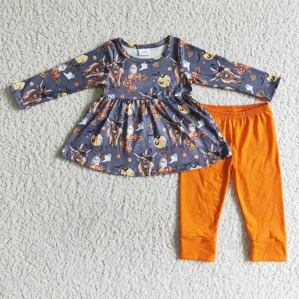 GLP0112 Western Halloween Orange Pants Girls Outfits