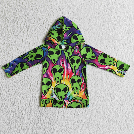BT0049 Halloween Boys Skull Hoodie Top