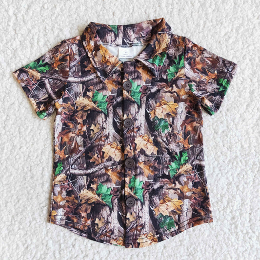 Boys Camo Print Short Sleeve T-shirts