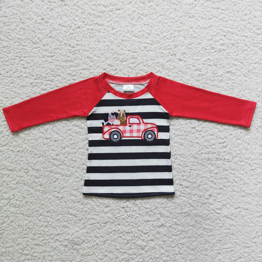 BT0023 Embroidery Farm Boys Long Sleeve Top T-shirts