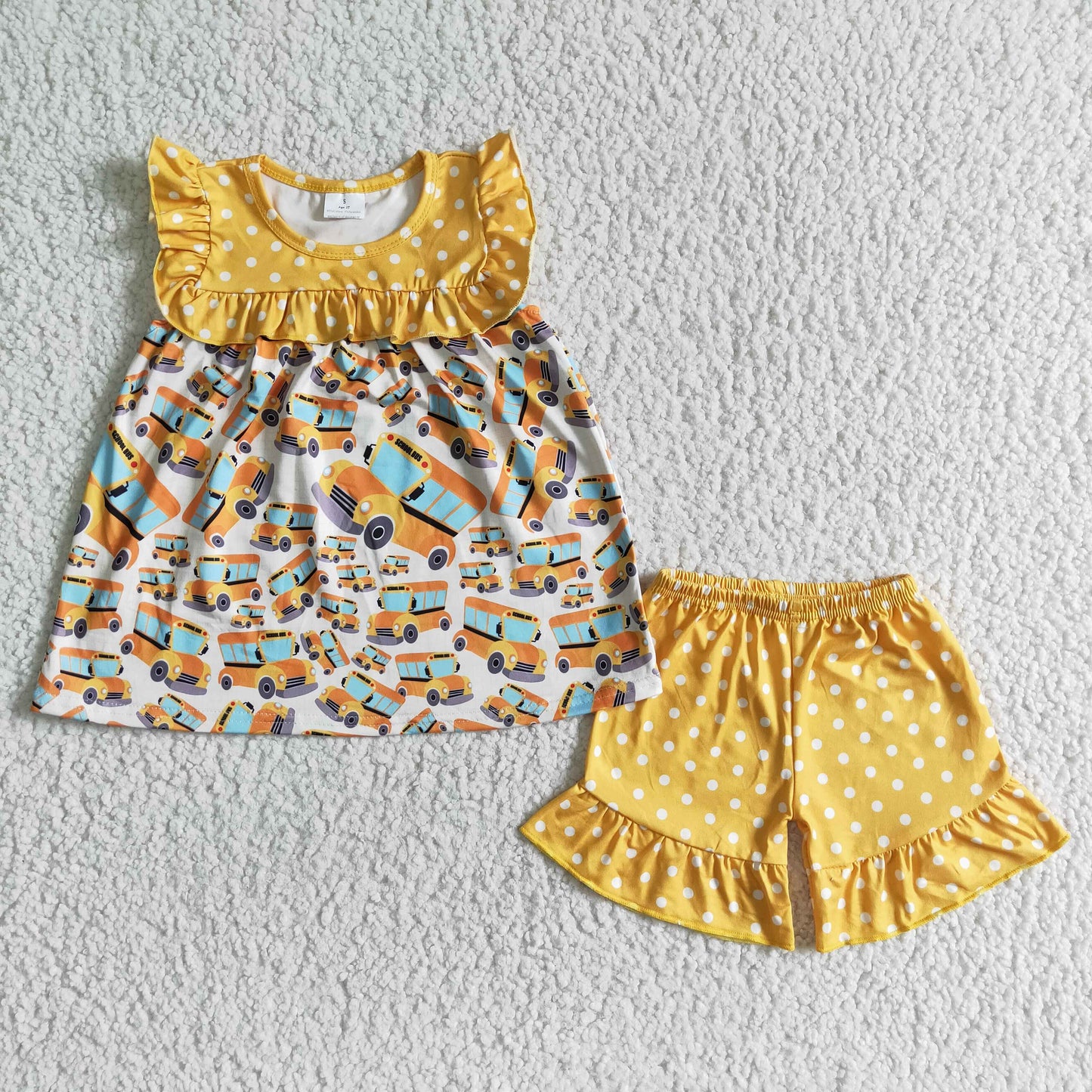 GSSO0075 Yellow Back To School Girls Outfits