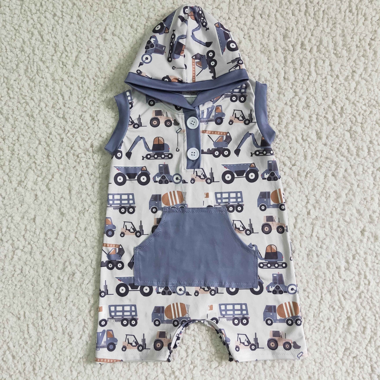 SR0045 Boys Truck With Hat Romper