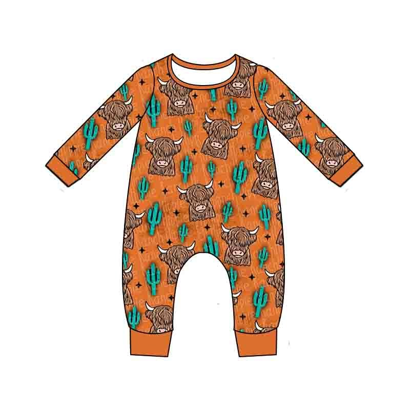 LR0060 baby Highland Cow Romper