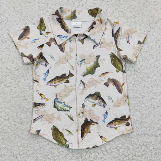 BT0179 Fishing Short Sleeve Boys Shirts