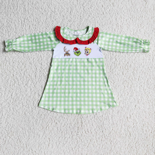 GLD0009 Christmas Embroidery Baby Girls Dress