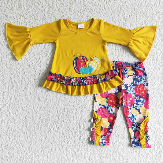 GLP0006 Embroidery Pumpkin Fall Girls Outfits