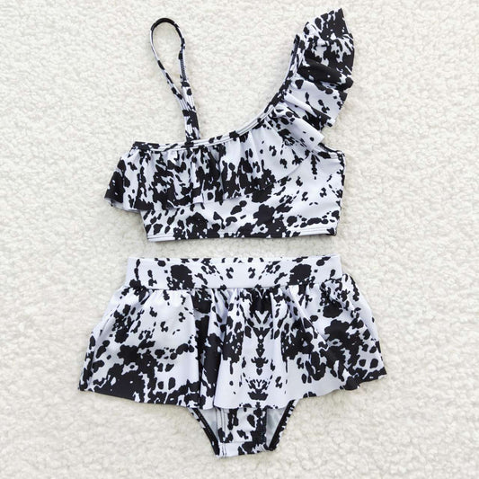 S0123 Cow Print Girls Bathing Suits Swimsuits