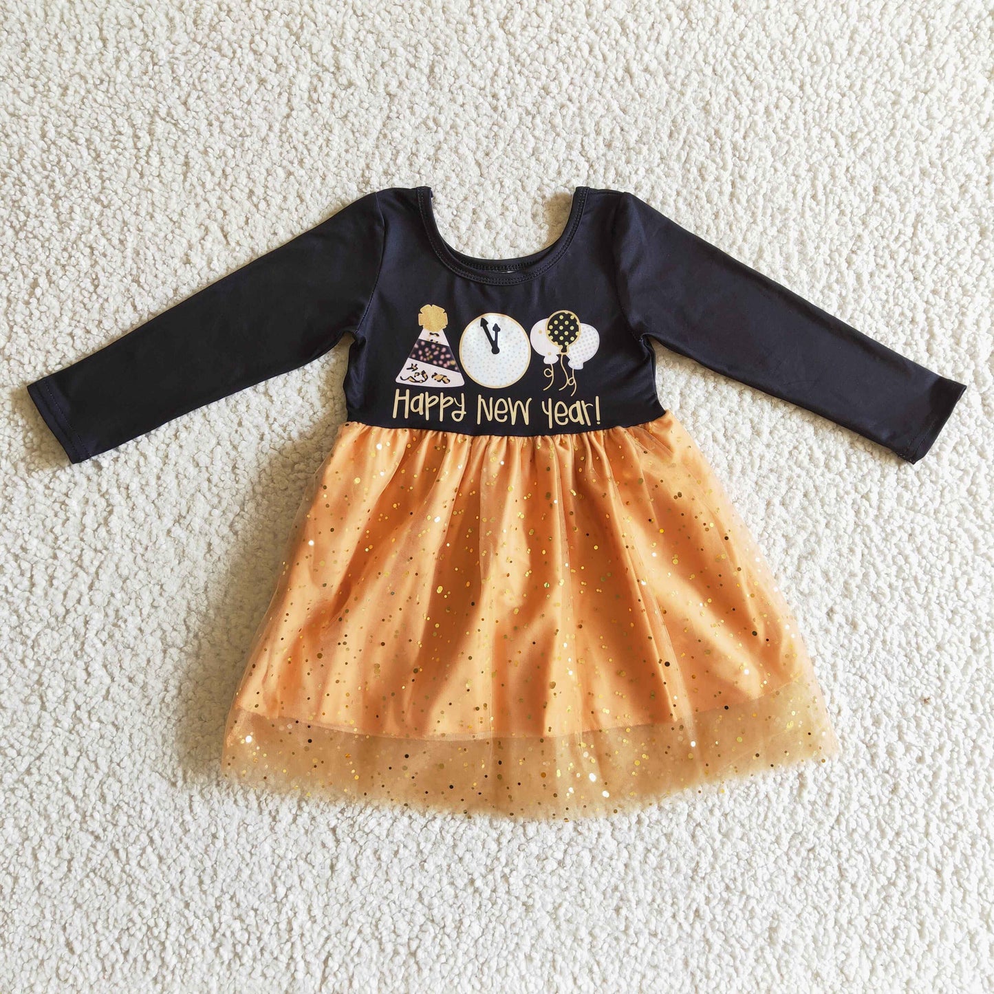 GLD0138 Happy New Year Girls Tutu Dress