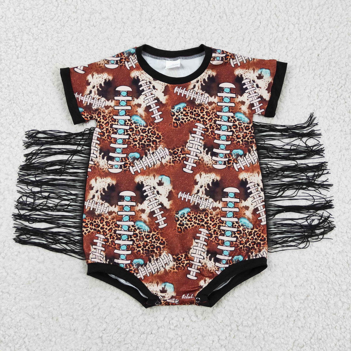 SR0113 Western Tassels Shorts Sleeve Boys Bummies Romper