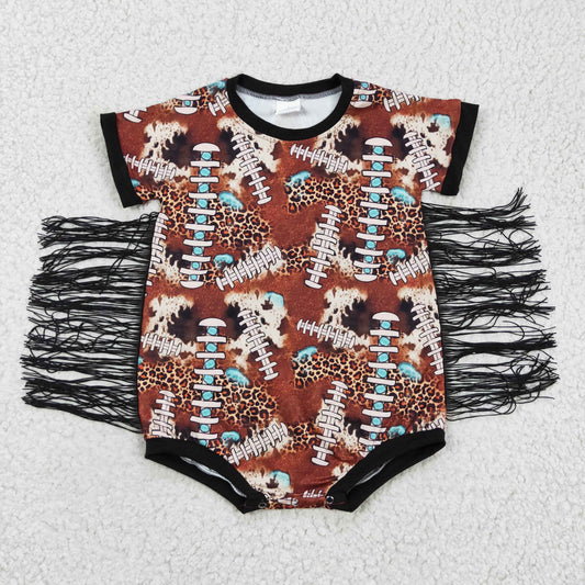 SR0113 Western Tassels Shorts Sleeve Boys Bummies Romper