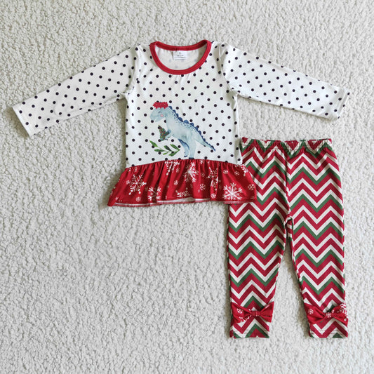 GLP0226 Christmas Dinosaur Girls Outfits