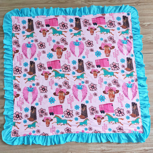 BL0009 Boots Western Cow Blanket