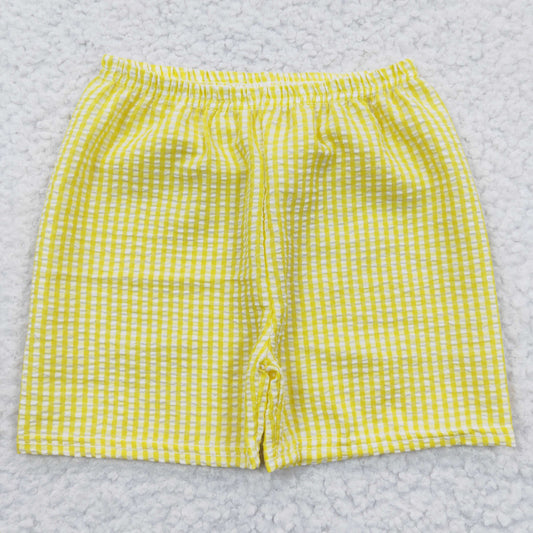SS0077 seersucker Yellow Summer Boys Shorts