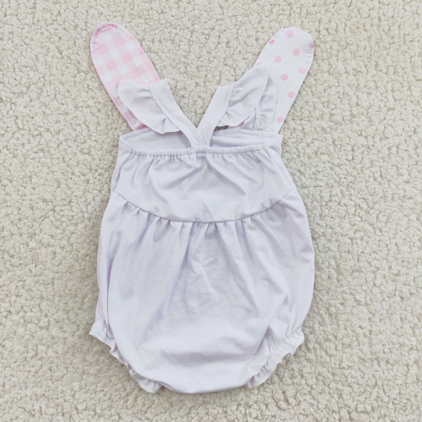 SR0111 Easter Bunny Embroidery Girls Romper