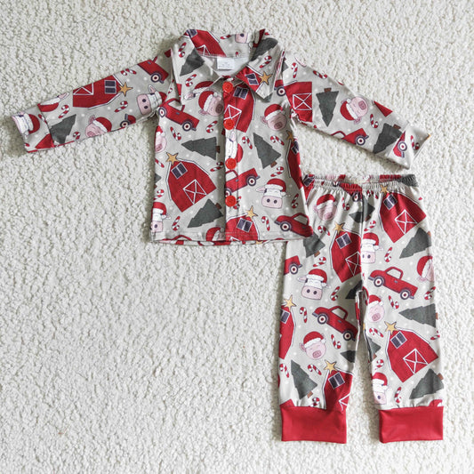 BLP0143 Farm Christmas Boys Pajamas