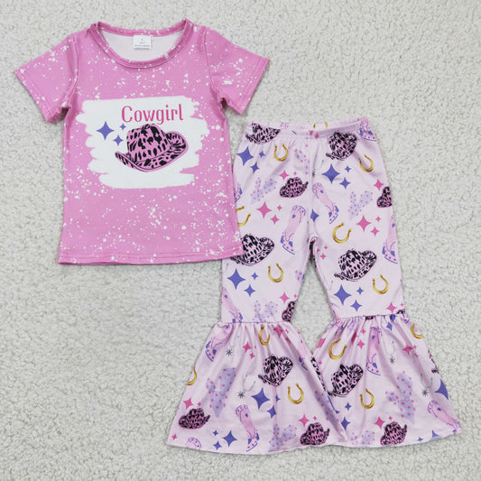 GSPO0349 Cowgirl Western Pink Hat Baby Girls Outfits