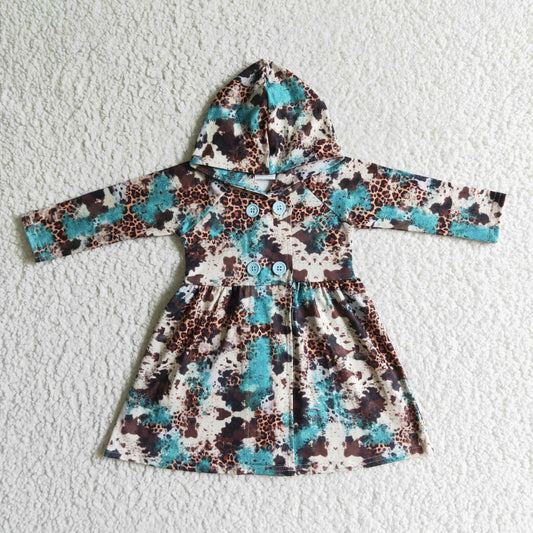 GT0027 Leopard Print Hoodie Dress