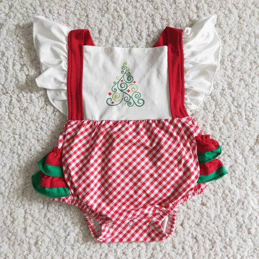 Christmas Tree Baby Girls Romper