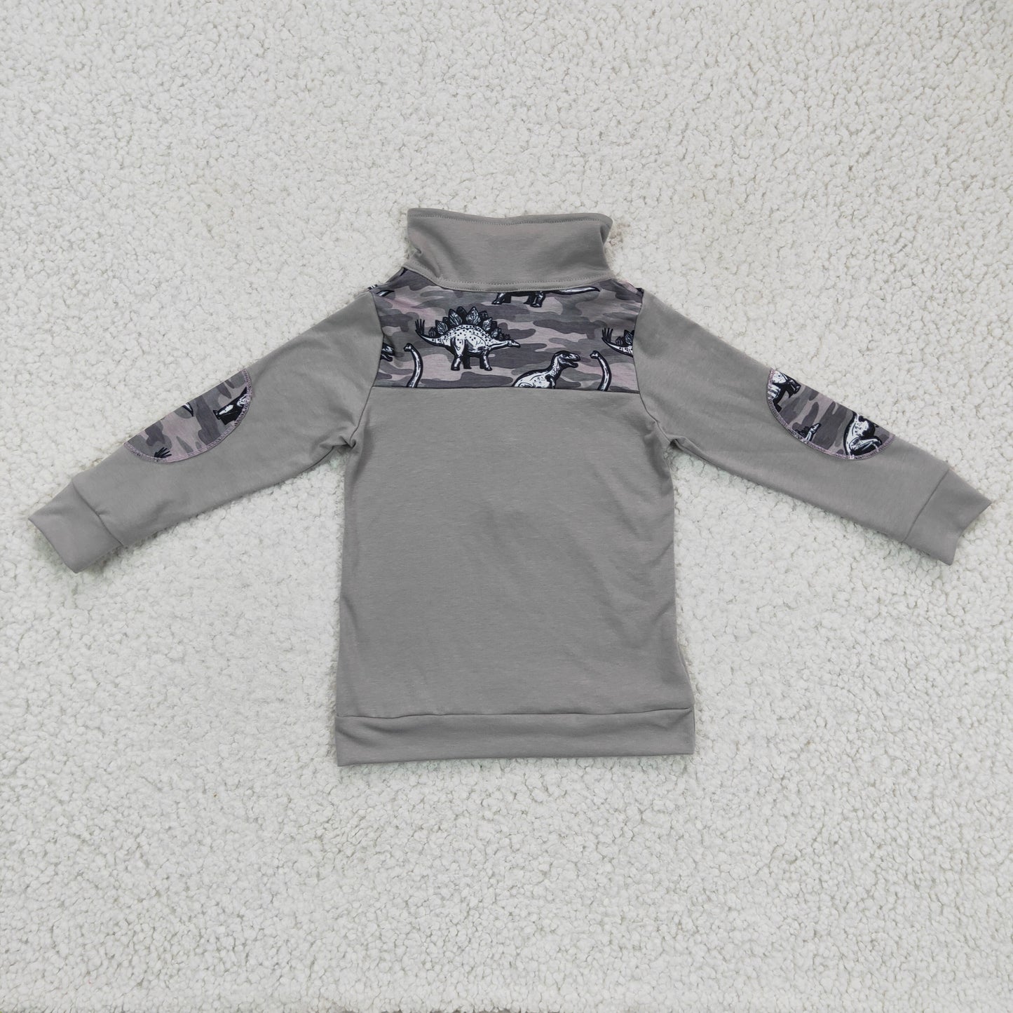 BT0106 Grey Dino Camo Boys Pullover