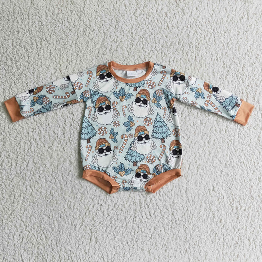 LR0179 Christmas Santa Kids Bummies Romper