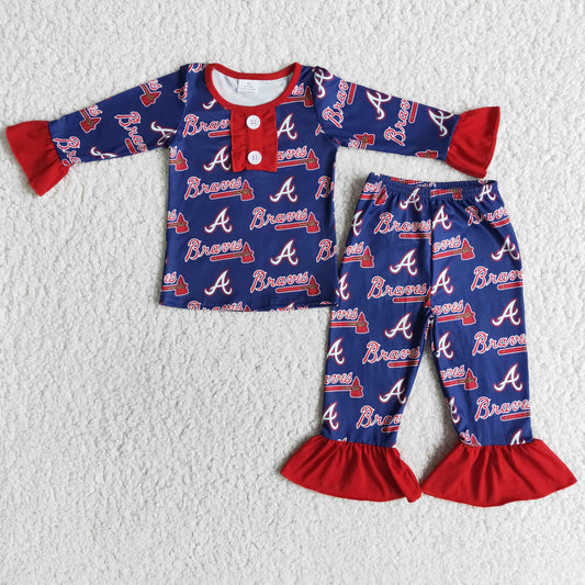 Girls Football A Long Sleeve Pajamas
