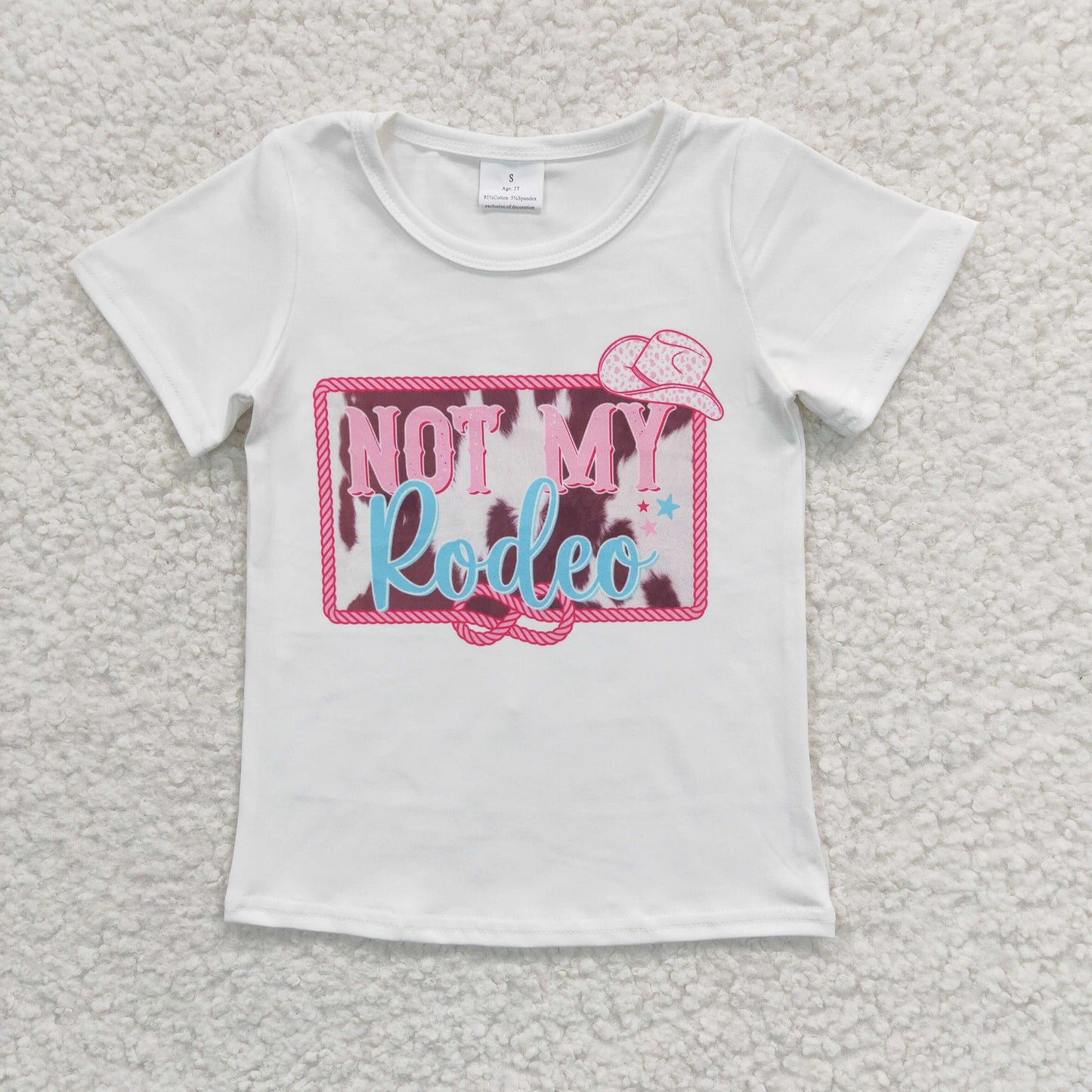 GT0139 Not My Rodeo Western Short Sleeve Girls Shirts Top