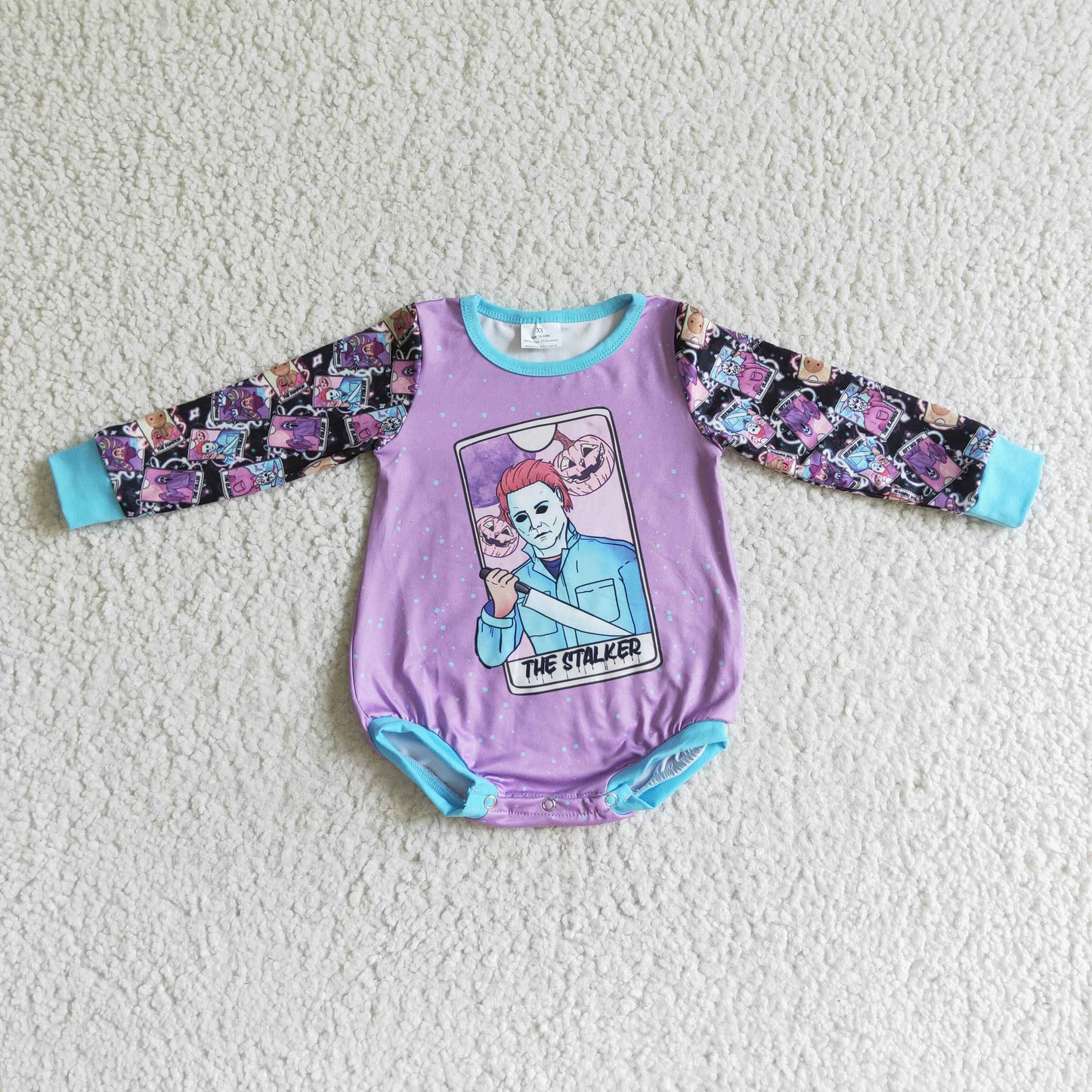 LR0088 Halloween Long Sleeve Girls Bummies Romper