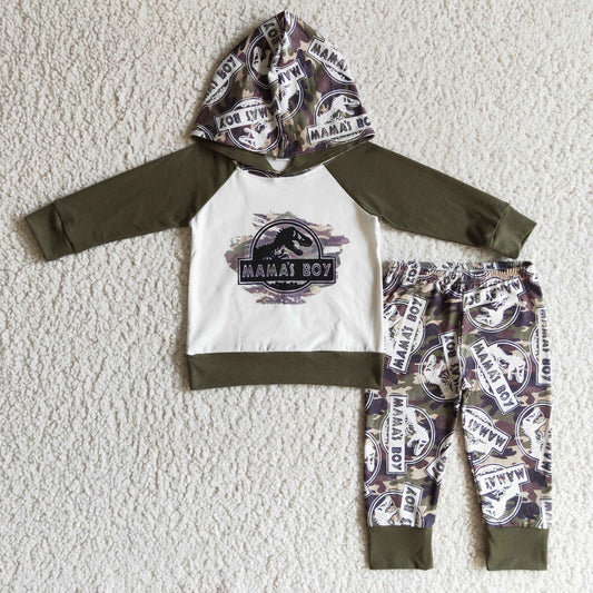 BLP0078 Mama's Boy Dinosaur Hoodie Set