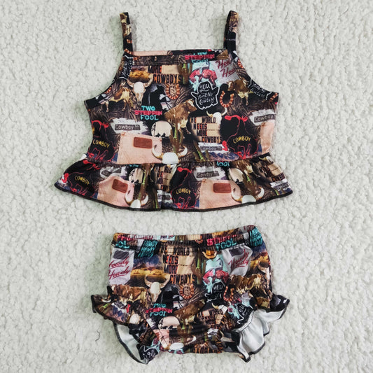 GBO0008 Western Bummies Baby Girls Set