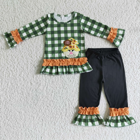 GLP0129 Scarecrow Fall Halloween Girls Embroidery Set