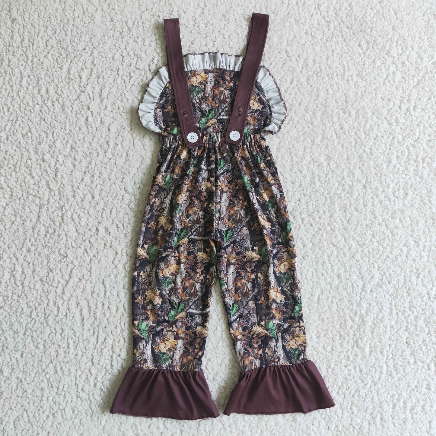 SR0098 Camo Print Kids Overalls