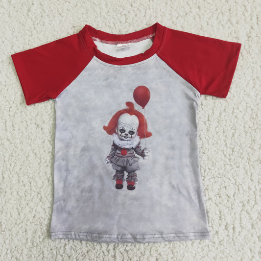 Hot Sale Red Short Raglan Sleeve Halloween Cool Boys T-shirts