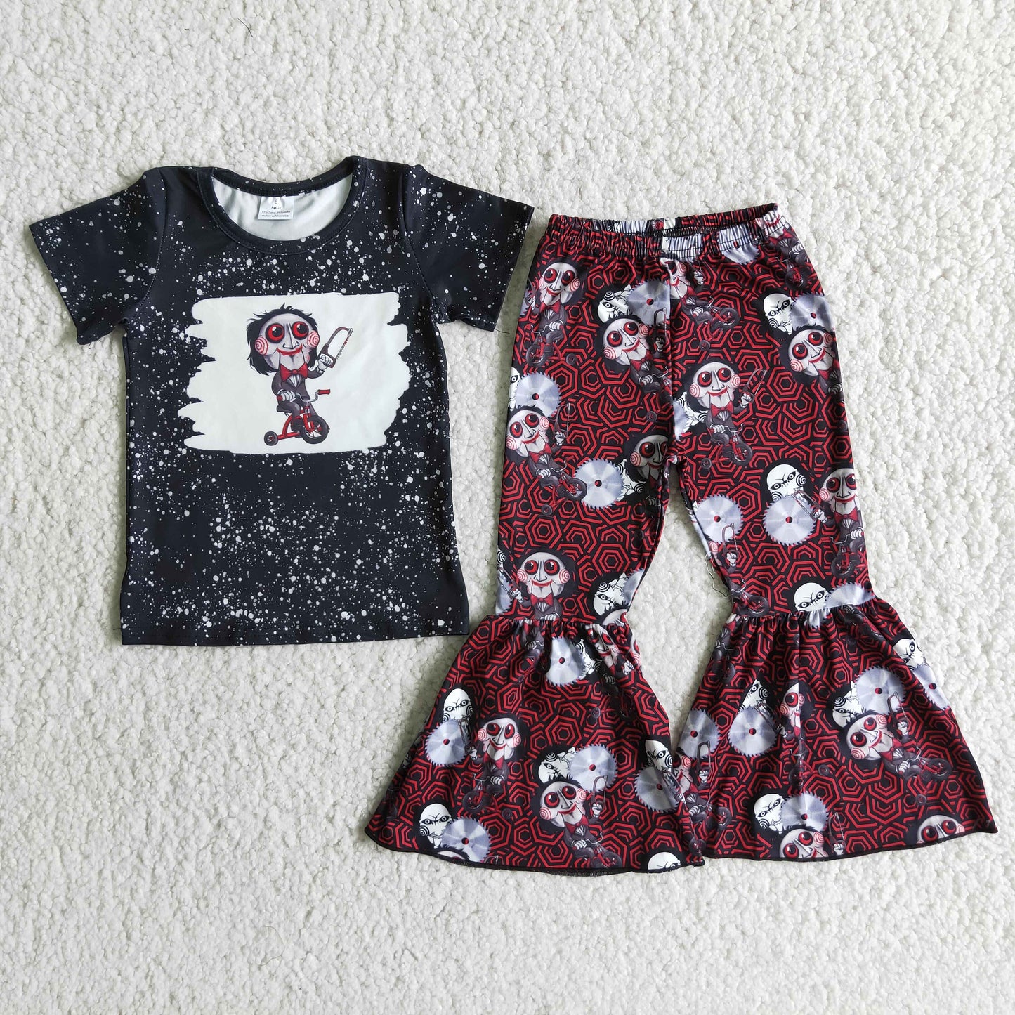 Cartoon Short Sleeve Bleach Design Halloween Short Sleeve Cool Trousers Kids Clothing