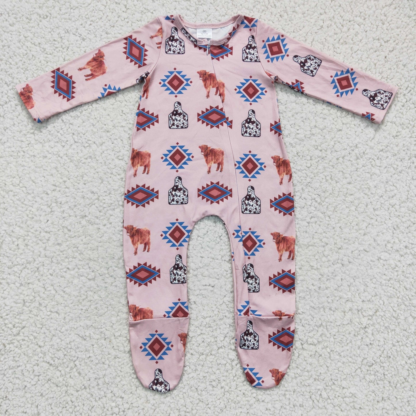 LR0224 Western Aztec Zip Romper