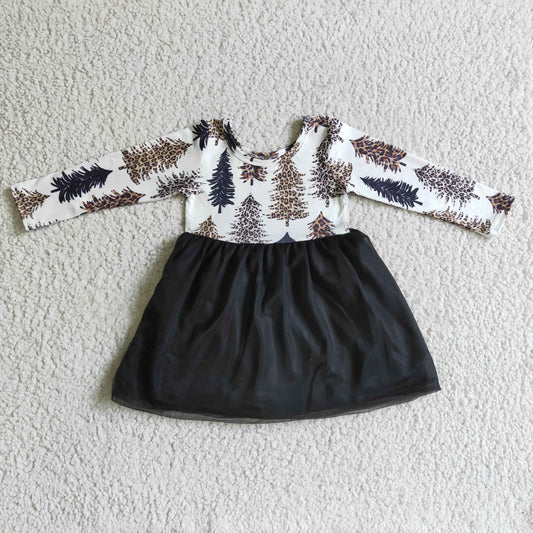 GLD0131 Christmas Tree Black Tutu Dress