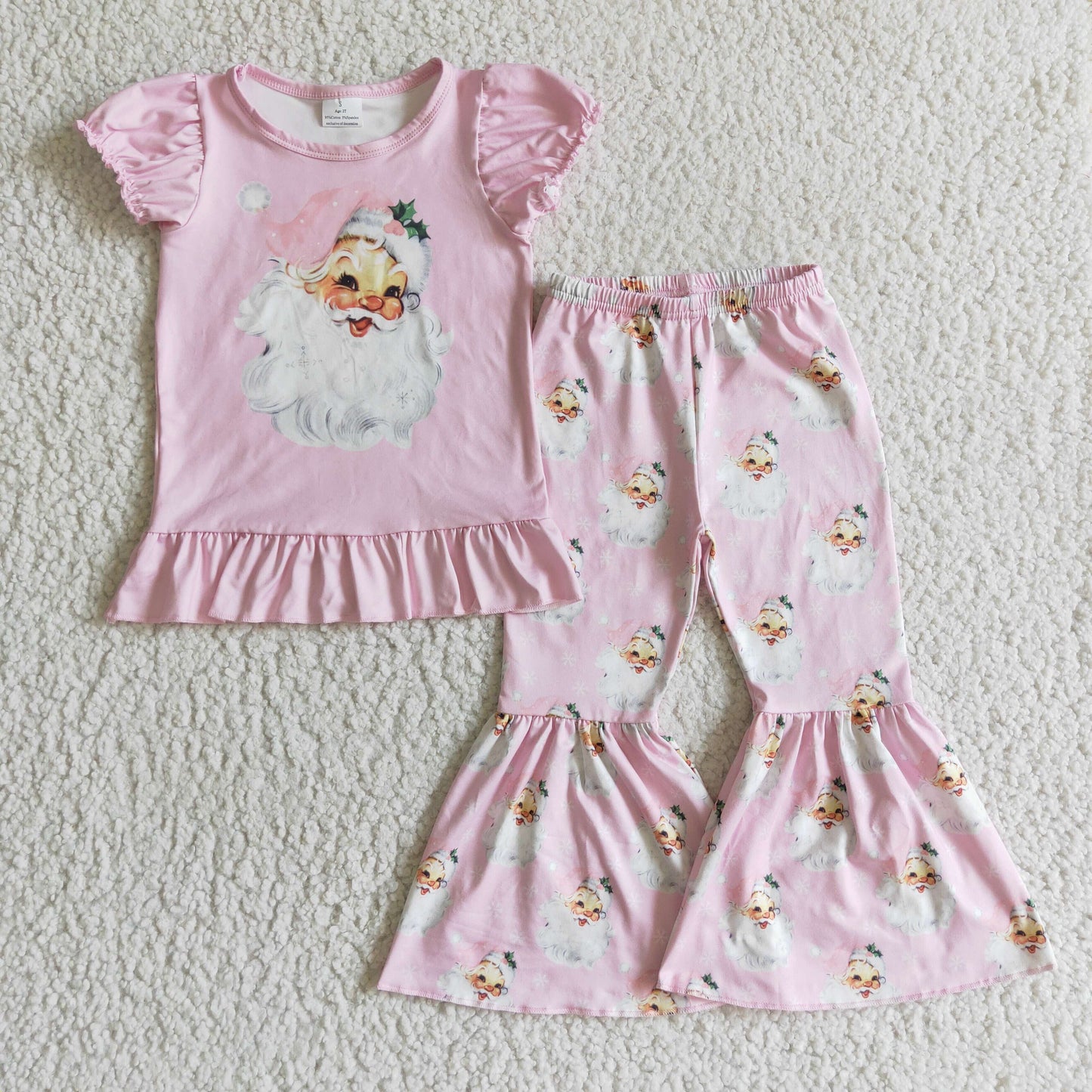 GSPO0202 Pink Santa Christmas Girls Outfits