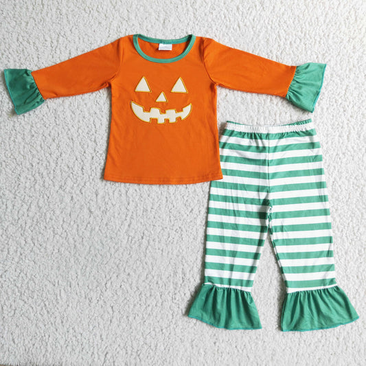 GLP0020 Embroidery Halloween Girls Pajamas