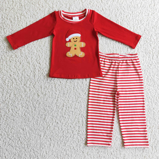 BLP0122 Embroidery Christmas Gingerbread Boys Set