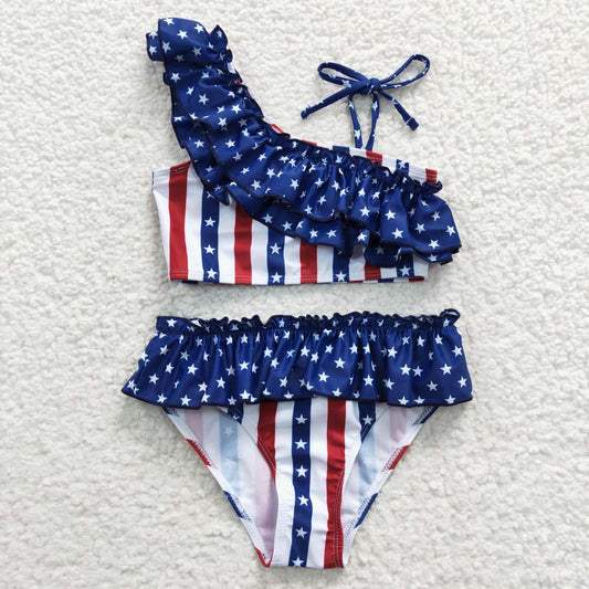 S0042 4th Of July Girls Bathing Suits Swimsuits