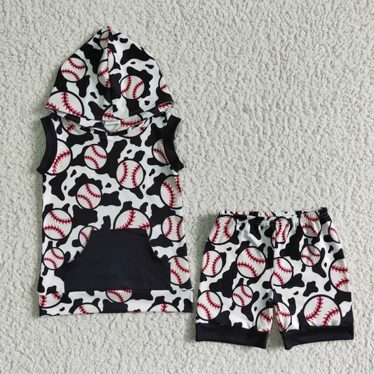 BSSO0065 Baseball Boys Summer Hoodie Set