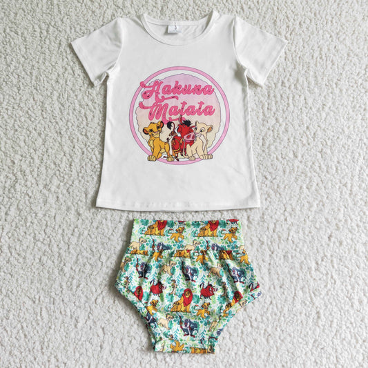 GBO0025 Cartoon Baby Girls Bummies Set